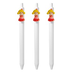 큐티파츠 젤펜 프린세스 0.5mm, 레드, 3개