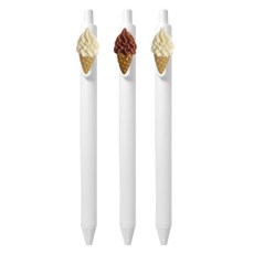큐티 파츠 소프트콘아이스크림 젤펜 0.5mm, 랜덤발송, 3개