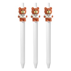 큐티파츠 젤펜 베어 0.5mm, 브라운, 3개