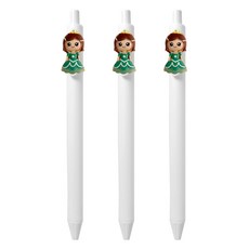 큐티파츠 젤펜 프린세스 0.5mm, 그린, 3개