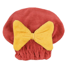 다정다감 빨리 마르는 극세사 리본 헤어타올 터번, 레드, 1개