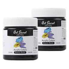 Saehan Art Art Secret 重質高黏度專家級壓克力顏料 051 黑色 2入, 250ml, 1色