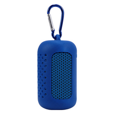 攜帶式涼感運動毛巾 + 扣環收納套組 30 x 80 cm, 深藍色, 1套