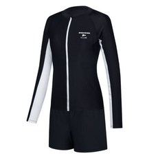 renoma 女款撞色防曬泳衣上衣下身套裝 RN-LS2E522-BK