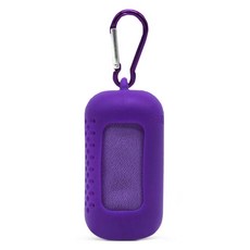 便攜式涼感毛巾 + 扣環收納套組 30 x 80 cm, 紫色, 1套