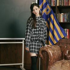 applepink 格紋百褶裙 S561