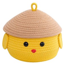 Block Mart 棉質附蓋裝飾收納籃, 1個, 混色