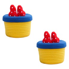 Block Mart 棉質收納籃, 黃藍色, 2個