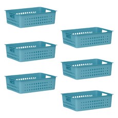 Block Mart 廚房塑膠長方形籃, 6個, 藍色