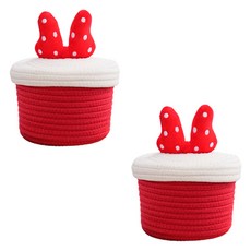Block Mart 棉質收納籃, 紅白色, 2個