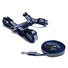 ATTI FRIEND 狗狗防前衝H型胸背帶 + 織帶牽繩套組, 海洋藍, 1套