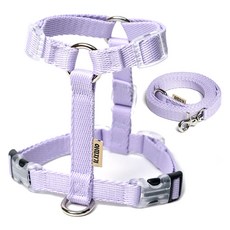 ATTI FRIEND 狗狗防前衝H型胸背帶 + 織帶牽繩套組, 薰衣草紫, 1套