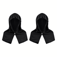 多情多感 涼感防曬連帽運動毛巾, 黑色, 2個