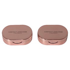 헬씨닷 타원 칼라 콘텍트렌즈통 영문, 로즈골드, 2개