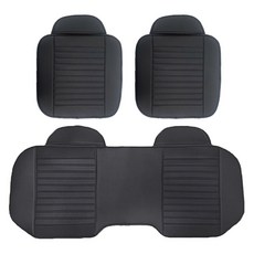 車內輕型車用四季皮革坐墊組, 1套, 黑色