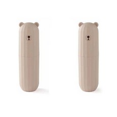 THE ZAKKA 小熊旅行用牙刷盒, 粉紅色, 2個