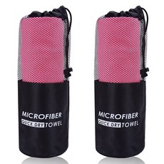 Dajeongdagam 超細纖維運動毛巾+塑膠袋, 粉紅色, 2個