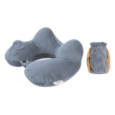 Tamsaa 攜帶用充氣頸枕 + 收納袋, 灰色, 1組