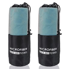 Dajeongdagam 超細纖維運動毛巾, 藍色, 2個