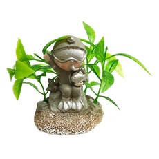 샘아쿠아 리프레쉬 잠수소년 그레이 안녕 어항 장식 13810, 1개