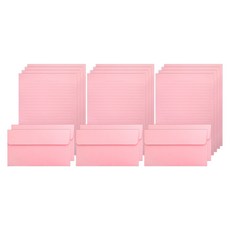 투영디자인 레인보우 파스텔 편지지 12p + 봉투 6p 세트, 스위트핑크, 1세트