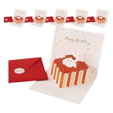 Maket Gamseong 特別立體蛋糕卡片, 6個, 愛心