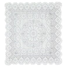 BELLOVIE 雛菊蕾絲邊桌巾, 單一顏色, 90 x 90 cm