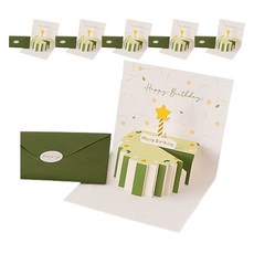 Maket Gamseong 特別立體蛋糕卡片, 6個, 水果