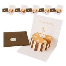 Maket Gamseong 特別立體蛋糕卡片, 6個, 奶油