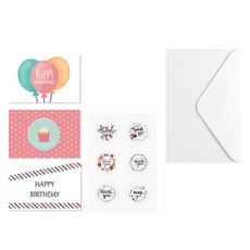 Maket Gamseong 生日邀請函問候卡, 類型2 隨機款式, 3個