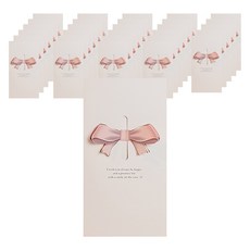 Maket Gamseong 禮物 贈禮 信紙 卡片, 粉色緞帶, 100個