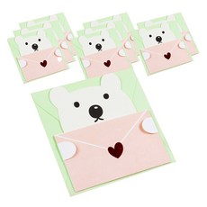 Maket Gamseong 可愛動物迷你信紙卡, 9個, 白熊