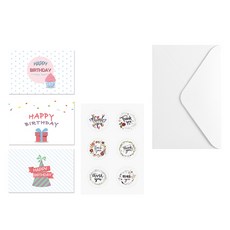 마켓감성 생일 초대장 인사말 카드, 타입1 랜덤스타일, 3개