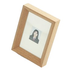 블레스프레임 나무액자 사선형 프레임 탁상 벽걸이 겸용, 브라운, 1개