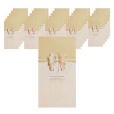 Maket Gamseong 禮物 贈禮 信紙 卡片, 香檳色緞帶, 100個