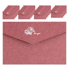 Maket Gamseong 紅色壓花商務信封, 玫瑰, 20個