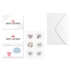 마켓감성 생일 초대장 인사말 카드, 타입9 랜덤스타일, 3개