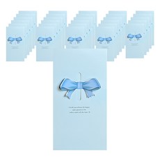 Maket Gamseong 禮物 贈禮 信紙 卡片, 藍色緞帶, 100個