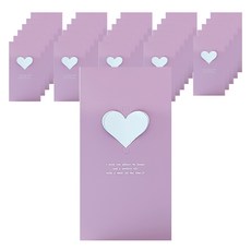 Maket Gamseong 禮物 贈禮 信紙 卡片, 紫色愛心, 100個