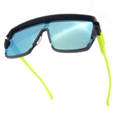 HILX 영블러드 스포츠 미러렌즈 선글라스 HYB00703 + YBGN1, 매트블랙(프레임) + 그린(렌즈), 1개