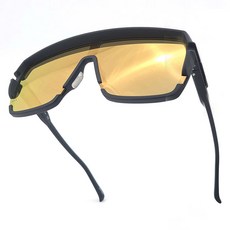 HILX Youngblood 運動水銀鏡片太陽眼鏡 HYB00707 + YBGD9, 全霧面黑(鏡框) + 金色(鏡片), 1個