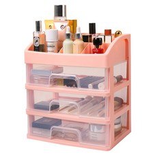 블럭마트 멀티 화장품 정리대 4단, 핑크, 1개