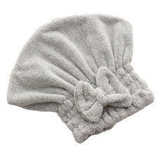 블루밍 벨벳 헤어타올 터번 34 x 28 cm, 그레이, 1개