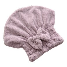 블루밍 벨벳 헤어타올 터번 34 x 28 cm, 퍼플, 1개