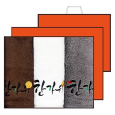 송월타월 보름달 한가위 세면타월 190g 면사 3p + 쇼핑백 선물 세트, 랜덤발송, 1세트