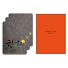 송월타월 보름달 한가위 세면타올 190g 면사 3p + 케이스 세트, 회색, 1세트