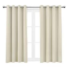 comet 隔熱遮光打孔式窗簾 附窗簾綁帶, 米白色