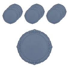 FLaiTO 矽膠邱比特杯墊, 海軍藍, 10個