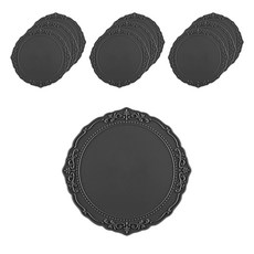 플라이토 실리콘 큐피트 컵받침, 블랙, 10개