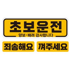 JEJEDECO 新手駕駛 車用可拆卸磁吸高亮度反光邊框貼紙 大型 + 小型 2入組 請多指教新手 UC006, 混合色, 1套